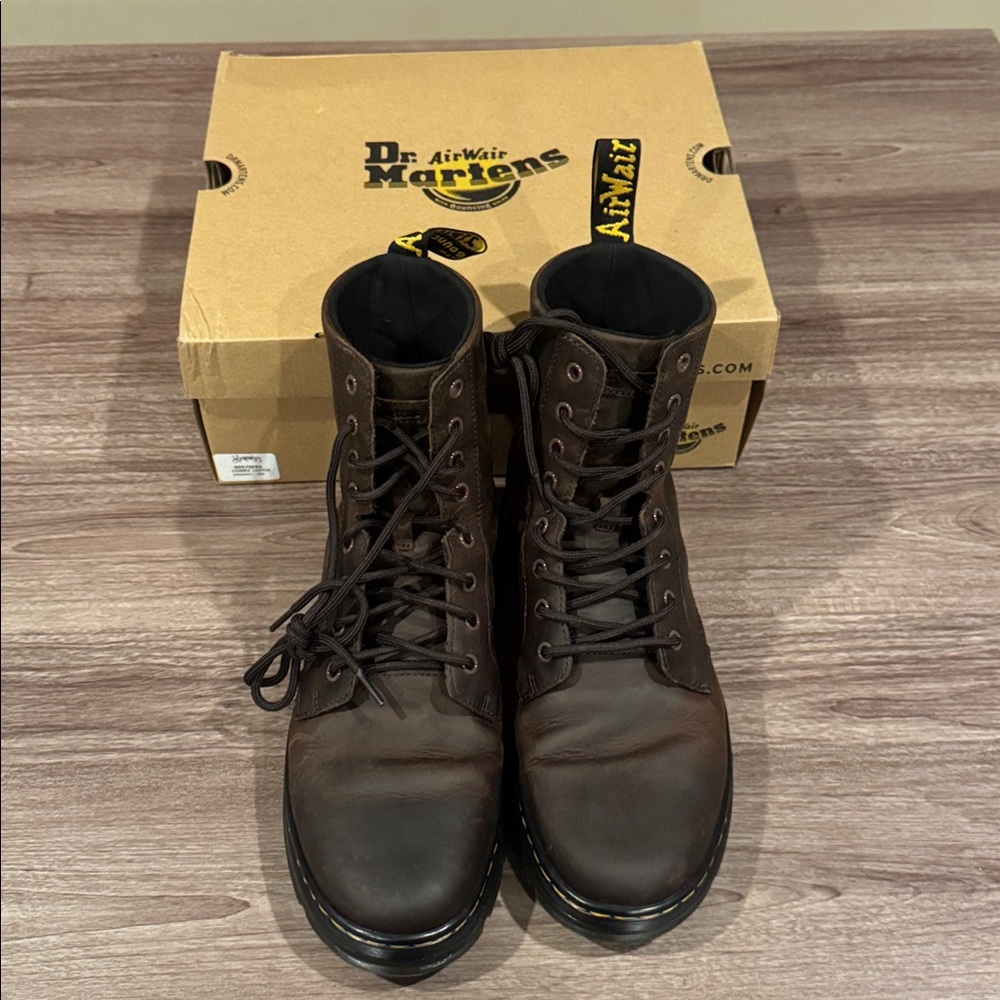 Dr martens combs leather dark brown mens 10 BL - Picture 2 of 4